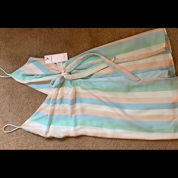 Red Dress Boutique Multi Stripe Wrap Dress - Picture 3 of 4